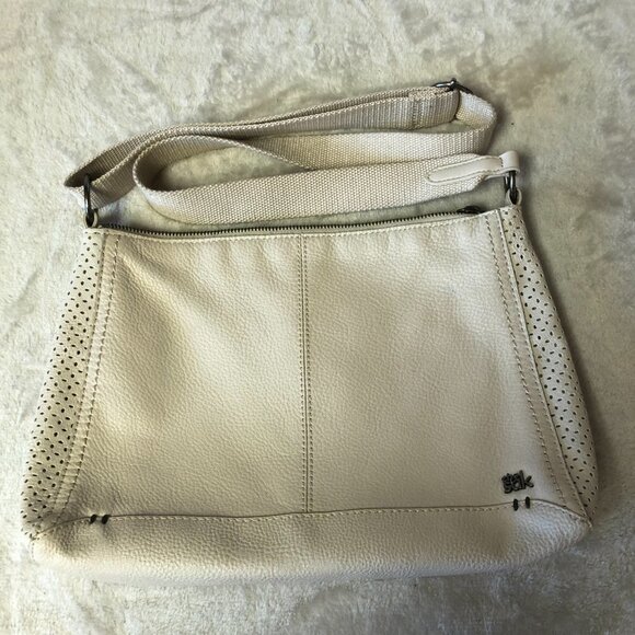 The Sak Camila Stone Perforated Leather Crossbody Handbag Purse - Picture 3 of 16